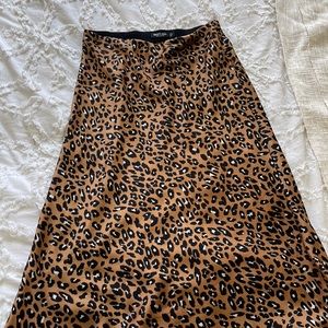 Nasty Gal animal print midi skirt